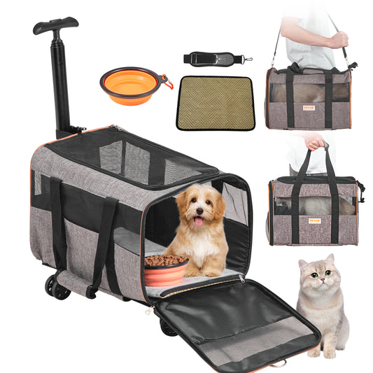 VEVOR Pet Carrier With Wheels, Airline Approved (only for USA)